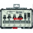 Bosch Sada fréz s 8mm vřetenem Trim&Edging, 6 ks,zarovnávání a zaoblování Trim and Edging Router Bit Set. 2607017469